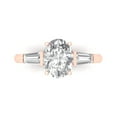 thumbnail image 1 of 2.5 ct Oval Cut Moissanite Three-Stone Engagement Ring for Women in 18K Rose Gold, 1 of 5