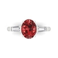 thumbnail image 1 of Clara Pucci 14K White Gold 2.5ct Garnet Three-Stone Ring for Women, 1 of 7