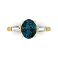 thumbnail image 1 of Clara Pucci 14K Yellow Gold 2.5ct LondonBlueTopaz Three-Stone Ring, 1 of 7