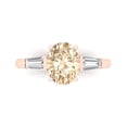 thumbnail image 1 of Clara Pucci 14K Rose Gold Solid Gold Morganite Three-Stone Anniversary Ring for Women - 2.5 cttw Oval Cut, 1 of 7