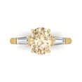 thumbnail image 1 of Three-Stone Engagement Ring for Women - 2.5ct Natural Morganite in 14K Yellow Gold Promise Ring, 1 of 5