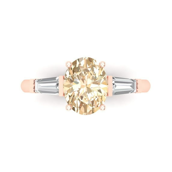 2.5 ct Oval Cut Natural Morganite Three-Stone Engagement Ring for Women in 18K Rose Gold