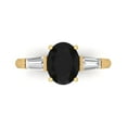 thumbnail image 1 of Clara Pucci 14K Yellow Gold Solid Gold Onyx Three-Stone Anniversary Ring for Women - 2.5 cttw Oval Cut, 1 of 7
