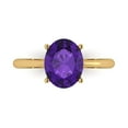thumbnail image 1 of Clara Pucci 14K Yellow Gold 2.5ct Amethyst Solitaire Ring for Women, 1 of 7