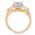 thumbnail image 1 of 2.5 ct Oval Cut Simulated Blue Diamond Three-Stone Engagement Ring for Women in 14K Rose Gold, 1 of 2