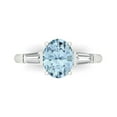 thumbnail image 1 of Clara Pucci 14K White Gold 2.5ct Blue Three-Stone Ring for Women, 1 of 7