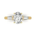 thumbnail image 1 of Clara Pucci 14K Yellow Gold Solid Gold Clear Three-Stone Anniversary Ring for Women - 2.5 cttw Oval Cut, 1 of 7