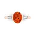 thumbnail image 1 of Clara Pucci 14K Rose Gold 2.5ct Red Three-Stone Ring for Women, 1 of 7