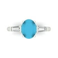 thumbnail image 1 of 2.5 ct Oval Cut Simulated Turquoise 3 Stone 14K White Gold Womens Engagement Ring, 1 of 7