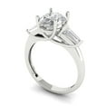thumbnail image 1 of 2.5 ct Oval Cut White Sapphire Three-Stone Engagement Ring for Women in 14K White Gold, 1 of 2