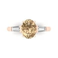 thumbnail image 1 of 2.5 ctw 3 Stone Anniversary Ring for Women | Oval Cut Yellow Moissanite | Hyperallergenic Solid 18K Rose Gold, 1 of 5