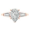 thumbnail image 1 of 2.5 ctw 3 Stone Anniversary Ring for Women | Pear Cut Moissanite | Hyperallergenic Solid 14K Rose Gold, 1 of 7