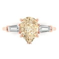 thumbnail image 1 of 2.5 ctw 3 Stone Anniversary Ring for Women | Pear Cut Natural Morganite | Hyperallergenic Solid 14K Rose Gold, 1 of 5