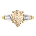 thumbnail image 1 of Clara Pucci 14K Yellow Gold 2.5ct Morganite Three-Stone Ring for Women, 1 of 7