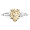 thumbnail image 1 of 2.5 ct Pear Cut Natural Morganite Three-Stone Engagement Ring for Women in 18K White Gold, 1 of 5