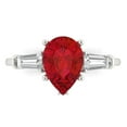 thumbnail image 1 of 2.5 ct Pear Cut Simulated Pink Tourmaline Three-Stone Engagement Ring for Women in 18K White Gold, 1 of 5