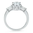 thumbnail image 1 of 2.5 ct Pear Cut White Sapphire Three-Stone Engagement Ring for Women in 18K White Gold, 1 of 2