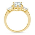 thumbnail image 1 of 2.5 ct Pear Cut White Sapphire Three-Stone Engagement Ring for Women in 18K Yellow Gold, 1 of 2