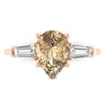 thumbnail image 1 of Clara Pucci 14K Rose Gold 2.5ct YellowMoissanite Three-Stone Ring for Women, 1 of 7