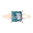thumbnail image 1 of 2.5 ctw Solitaire Anniversary Ring for Women | Princess Cut Blue Moissanite | Hyperallergenic Solid 14K Rose Gold, 1 of 5
