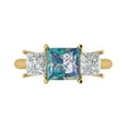 thumbnail image 1 of Clara Pucci 14K Yellow Gold 2.5ct BlueMoissanite Three-Stone Ring for Women, 1 of 8