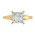 thumbnail image 1 of Clara Pucci 14K Yellow Gold Solid Gold Moissanite Solitaire Anniversary Ring for Women - 2.5 cttw Princess Cut, 1 of 8