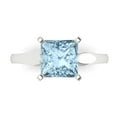 thumbnail image 1 of Solitaire Engagement Ring for Women - 2.5ct Natural Aquamarine in 14K White Gold Promise Ring, 1 of 5