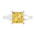 thumbnail image 1 of 2.5 ct Princess Cut Natural Citrine Solitaire 18K White Gold Womens Engagement Ring, 1 of 5