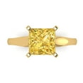 thumbnail image 1 of 2.5 ct Princess Cut Natural Citrine Solitaire 18K Yellow Gold Womens Engagement Ring, 1 of 5