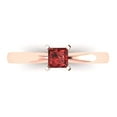 thumbnail image 1 of 2.5 ct Princess Cut Natural Garnet Solitaire 18K Rose Gold Womens Engagement Ring, 1 of 3