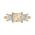 thumbnail image 1 of 2.5 ctw 3 Stone Anniversary Ring for Women | Princess Cut Natural Morganite | Hyperallergenic Solid 18K Yellow Gold, 1 of 5