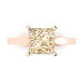 thumbnail image 1 of 2.5 ct Princess Cut Natural Morganite Solitaire 18K Rose Gold Womens Engagement Ring, 1 of 5