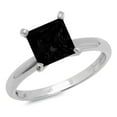 thumbnail image 1 of 2.5 ct Princess Cut Natural Onyx Solitaire 18K White Gold Womens Engagement Ring, 1 of 3