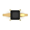 thumbnail image 1 of 2.5 ct Princess Cut Natural Onyx Solitaire 18K Yellow Gold Womens Engagement Ring, 1 of 5