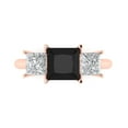 thumbnail image 1 of Clara Pucci 14K Rose Gold 2.5ct Onyx Three-Stone Ring for Women, 1 of 8