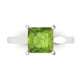 thumbnail image 1 of 2.5 ct Princess Cut Natural Peridot Solitaire Engagement Ring for Women in 18K White Gold, 1 of 5