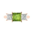 thumbnail image 1 of Clara Pucci 14K Rose Gold 2.5ct Peridot Three-Stone Ring for Women, 1 of 8