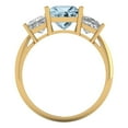 thumbnail image 1 of 2.5 ct Princess Cut Natural Sky Blue Topaz Three-Stone Engagement Ring for Women in 18K Yellow Gold, 1 of 2