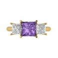 thumbnail image 1 of Clara Pucci 14K Yellow Gold 2.5ct Alexandrite Three-Stone Ring for Women, 1 of 8