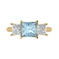 thumbnail image 1 of Three-Stone Engagement Ring for Women - 2.5ct Simulated Blue Diamond in 18K Yellow Gold Promise Ring, 1 of 5
