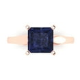 thumbnail image 1 of 2.5 ct Princess Cut Simulated Blue Sapphire Solitaire 14K Rose Gold Womens Engagement Ring, 1 of 5
