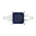 thumbnail image 1 of Clara Pucci 14K White Gold 2.5ct BlueSapphire Solitaire Ring for Women, 1 of 8
