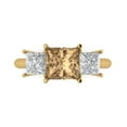 thumbnail image 1 of Clara Pucci 14K Yellow Gold 2.5ct Champagne Three-Stone Ring for Women, 1 of 8