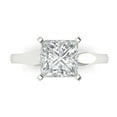 thumbnail image 1 of Clara Pucci 14K White Gold Solid Gold Clear Solitaire Anniversary Ring for Women - 2.5 cttw Princess Cut, 1 of 8