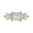 thumbnail image 1 of Clara Pucci 14K Yellow Gold 2.5ct Clear Three-Stone Ring for Women, 1 of 8