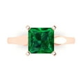 thumbnail image 1 of 2.5 ct Princess Cut Simulated Emerald Solitaire Engagement Ring for Women in 18K Rose Gold, 1 of 5