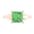 thumbnail image 1 of 2.5 ctw Solitaire Anniversary Ring for Women | Princess Cut Simulated Green Diamond | Hyperallergenic Solid 18K Rose Gold, 1 of 5
