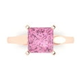 thumbnail image 1 of 2.5 ctw Solitaire Anniversary Ring for Women | Princess Cut Simulated Pink Diamond | Hyperallergenic Solid 18K Rose Gold, 1 of 5