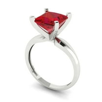 2.5 ct Princess Cut Simulated Pink Tourmaline Solitaire Engagement Ring for Women in 18K White Gold