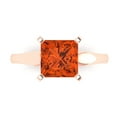 thumbnail image 1 of Clara Pucci 14K Rose Gold Solid Gold Red Solitaire Anniversary Ring for Women - 2.5 cttw Princess Cut, 1 of 8